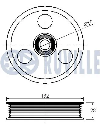 Deflection/Guide Pulley, V-ribbed belt