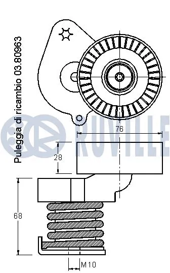 Belt Tensioner, V-ribbed belt