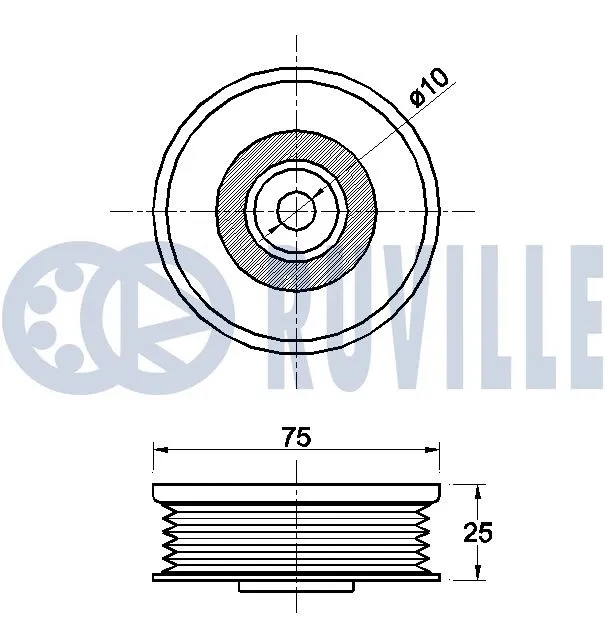 Deflection/Guide Pulley, V-ribbed belt