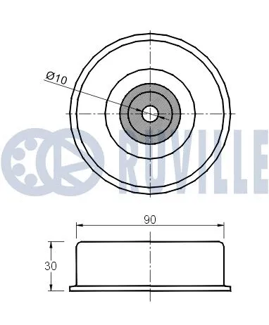 Deflection/Guide Pulley, V-ribbed belt