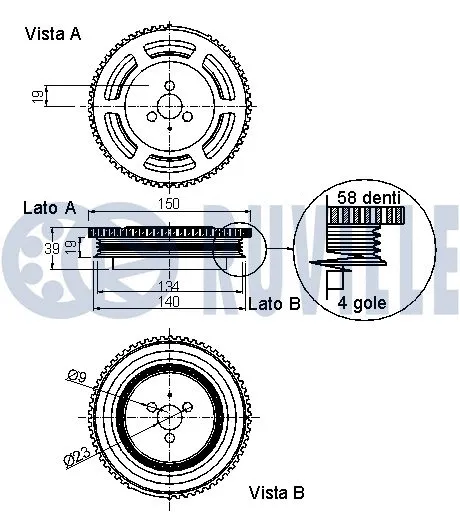 Belt Pulley, crankshaft