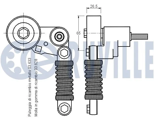 Belt Tensioner, V-ribbed belt