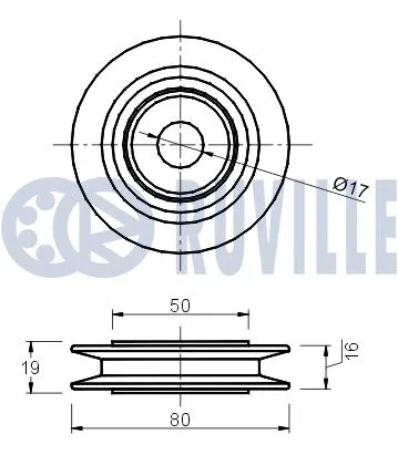 Deflection/Guide Pulley, V-ribbed belt (540630)