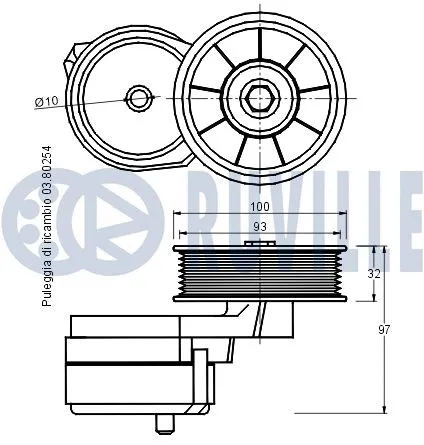 Deflection/Guide Pulley, V-ribbed belt