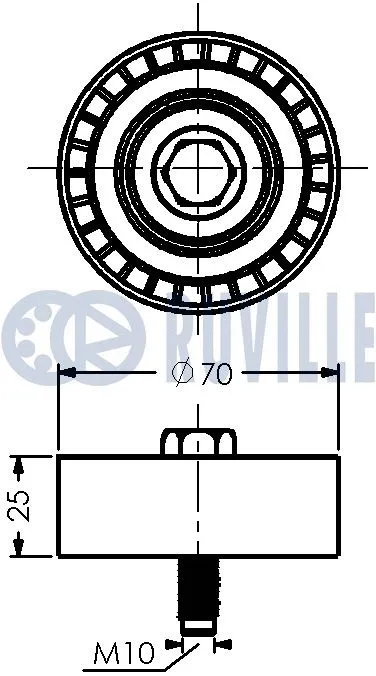 Deflection/Guide Pulley, V-ribbed belt