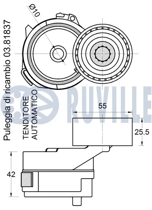 Belt Tensioner, V-ribbed belt