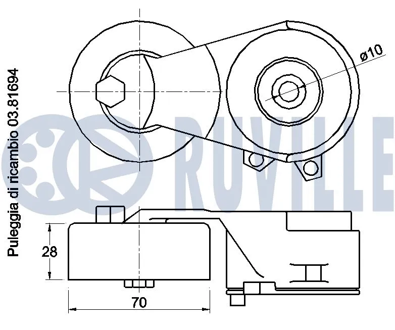Belt Tensioner, V-ribbed belt