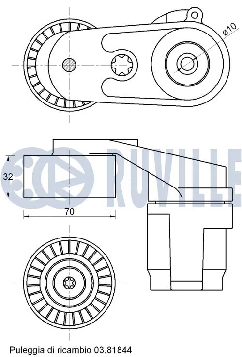 Belt Tensioner, V-ribbed belt