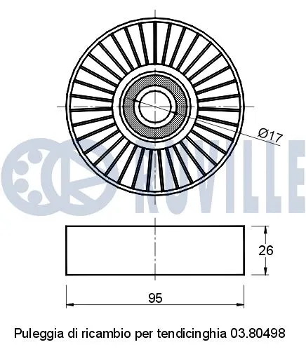 Deflection/Guide Pulley, V-ribbed belt