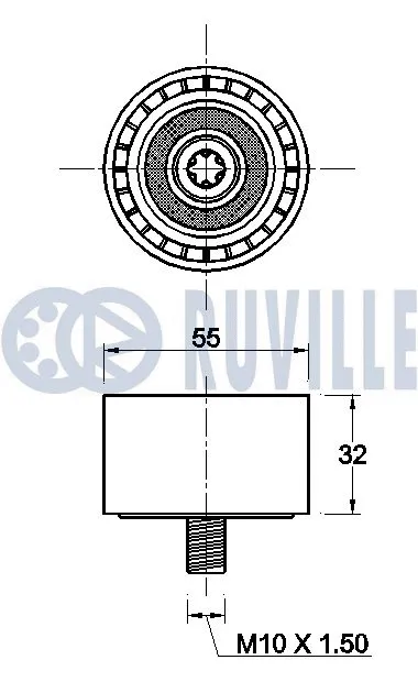 Deflection/Guide Pulley, V-ribbed belt
