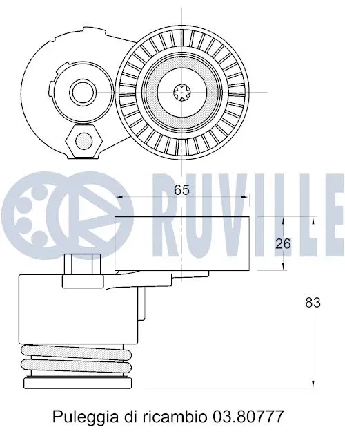 Belt Tensioner, V-ribbed belt