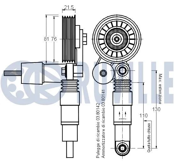 Belt Tensioner, V-ribbed belt