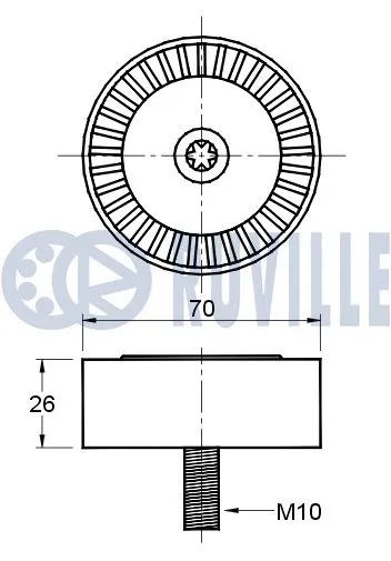 Deflection/Guide Pulley, V-ribbed belt