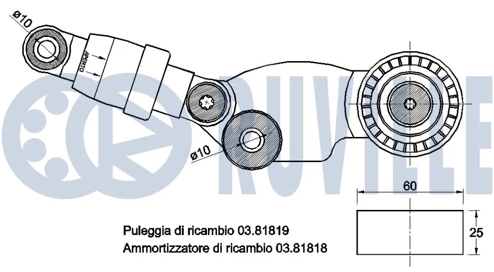 Belt Tensioner, V-ribbed belt