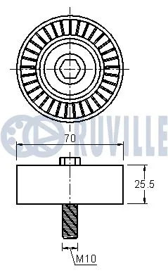 Deflection/Guide Pulley, V-ribbed belt