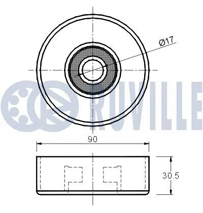 Deflection/Guide Pulley, V-ribbed belt
