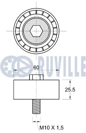 Deflection/Guide Pulley, V-ribbed belt