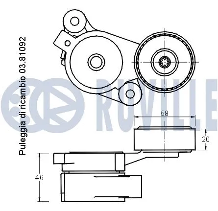 Belt Tensioner, V-ribbed belt