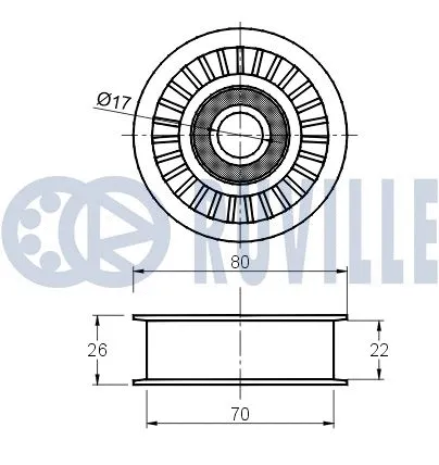 Deflection/Guide Pulley, V-ribbed belt