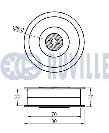 Deflection/Guide Pulley, V-ribbed belt