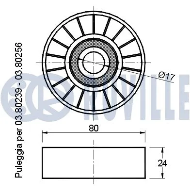 Deflection/Guide Pulley, V-ribbed belt