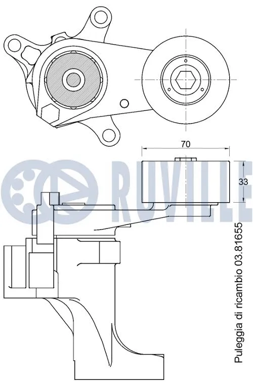Tensioner Pulley, V-ribbed belt