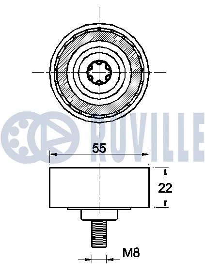 Deflection/Guide Pulley, V-ribbed belt