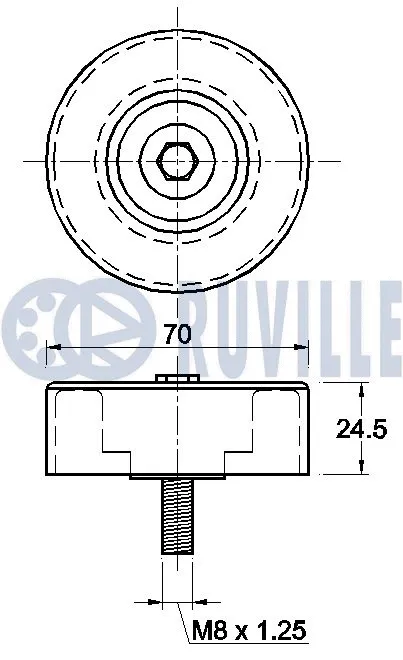 Deflection/Guide Pulley, V-ribbed belt