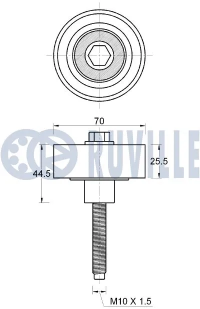 Deflection/Guide Pulley, V-ribbed belt