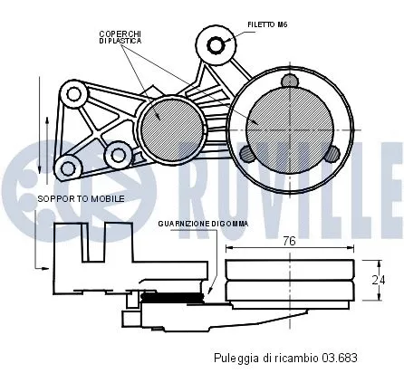 Belt Tensioner, V-ribbed belt