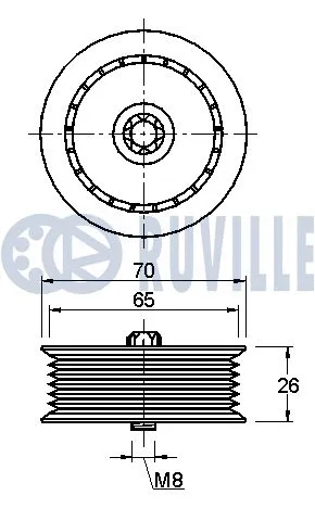 Deflection/Guide Pulley, V-ribbed belt