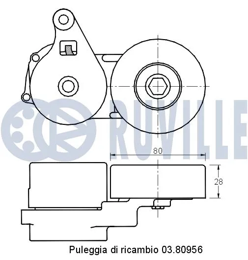 Belt Tensioner, V-ribbed belt