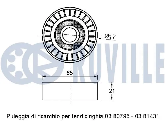 Deflection/Guide Pulley, V-ribbed belt
