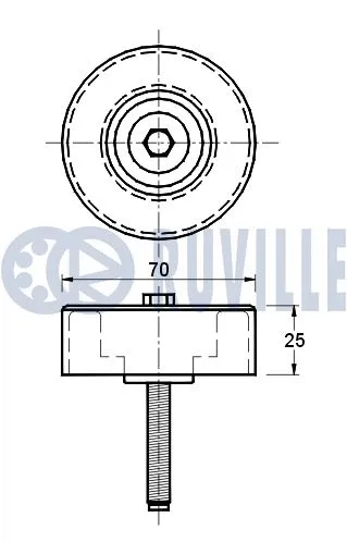 Deflection/Guide Pulley, V-ribbed belt
