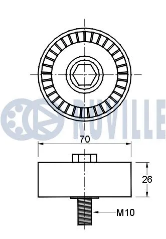Deflection/Guide Pulley, V-ribbed belt