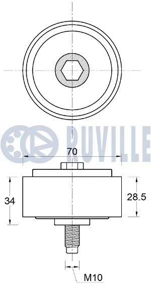 Deflection/Guide Pulley, V-ribbed belt