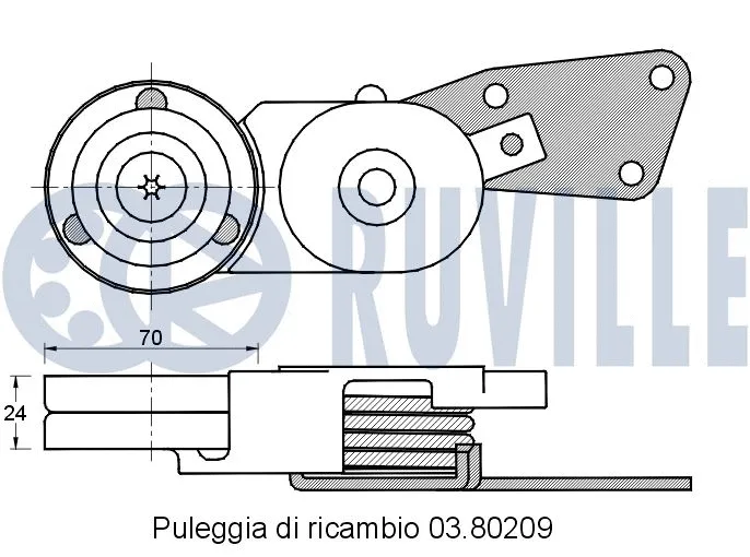Belt Tensioner, V-ribbed belt