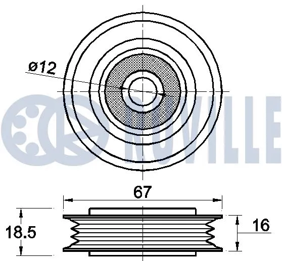 Deflection/Guide Pulley, V-ribbed belt