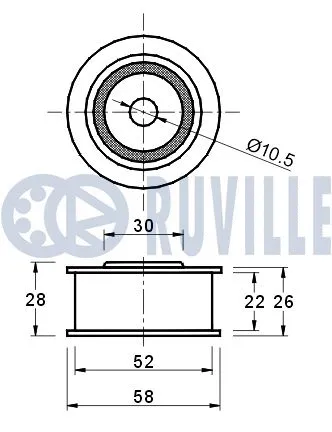 Deflection/Guide Pulley, V-ribbed belt