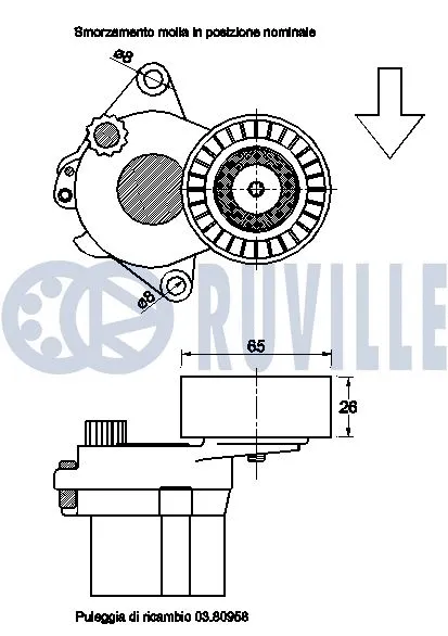Belt Tensioner, V-ribbed belt