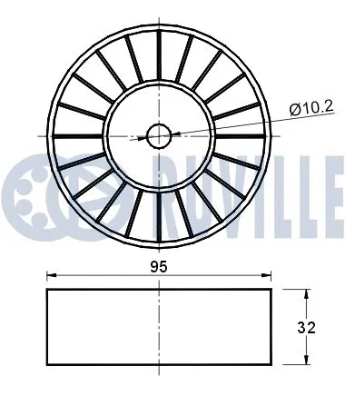 Deflection/Guide Pulley, V-ribbed belt