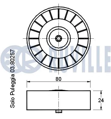 Deflection/Guide Pulley, V-ribbed belt