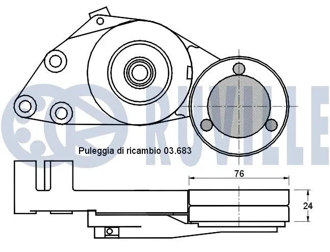 Belt Tensioner, V-ribbed belt