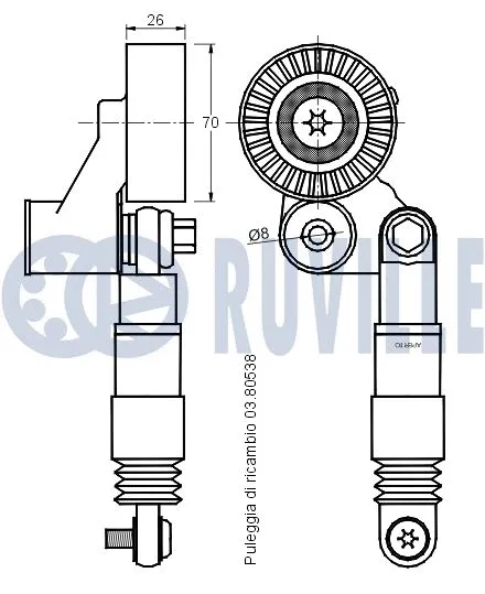Belt Tensioner, V-ribbed belt