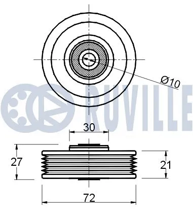 Deflection/Guide Pulley, V-ribbed belt