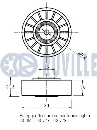 Deflection/Guide Pulley, V-ribbed belt