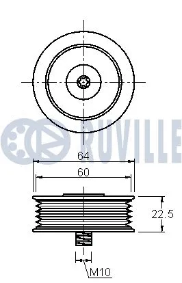 Deflection/Guide Pulley, V-ribbed belt