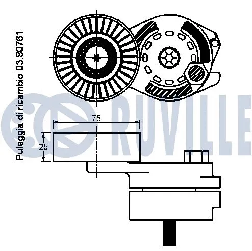 Belt Tensioner, V-ribbed belt