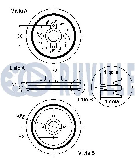 Belt Pulley, crankshaft