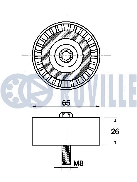 Deflection/Guide Pulley, V-ribbed belt